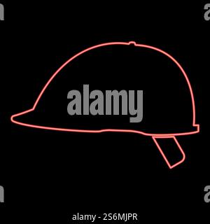 Neon safety halnet red color vector illustration flat style light image. Neon safety halnet red color vector illustration flat style image Stock Vector