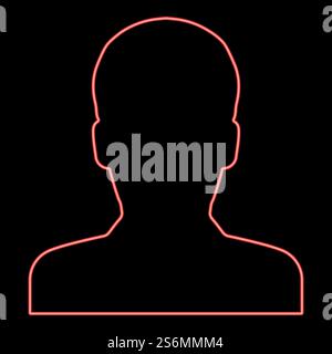 Neon avatar red color vector illustration flat style light image. Neon avatar red color vector illustration flat style image Stock Vector