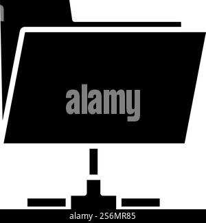 Shared Folder Icon. Black Stencil Design. Vector Illustration Stock ...