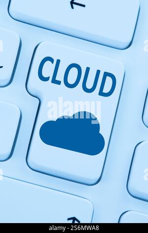 cloud computing cloud online storage storage internet computer keyboard Stock Photo