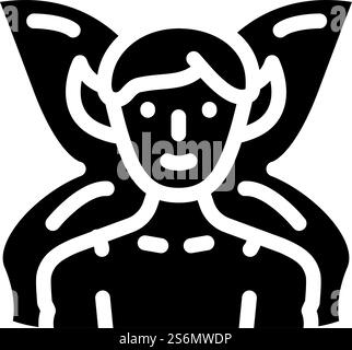 fairy fantasy character glyph icon vector. fairy fantasy character sign. isolated contour symbol black illustration. fairy fantasy character glyph icon vector illustration Stock Vector