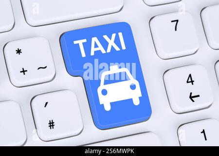 Book cab online order on the internet computer concept Stock Photo