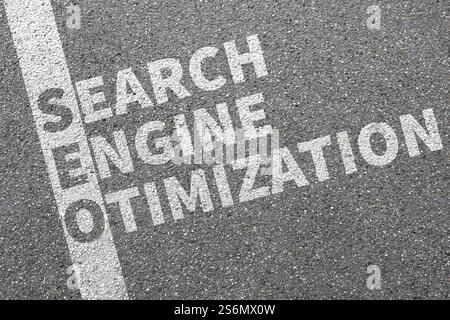 SEO Search Engine Optimization search engine optimization optimization search engine on the internet concept Stock Photo