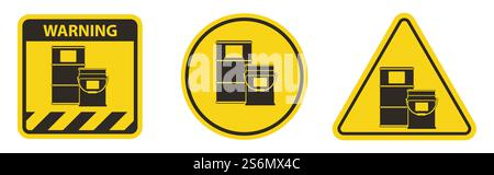 Chemical Drums Black Icon White Background Stock Vector