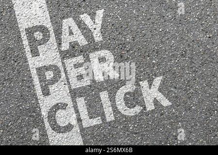 Pay per click PPC advertising advertise pay internet business concept order Stock Photo