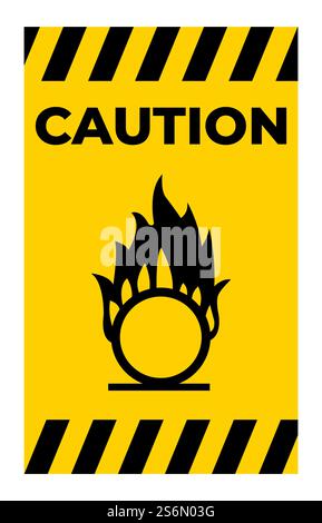 Beware Oxidizing Substance Symbol Isolate On White Background,Vector Illustration EPS.10 Stock Vector