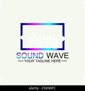 Multicolored abstract fluid sound wave logo Vector illustration design Stock Vector