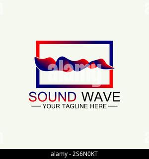 Multicolored abstract fluid sound wave logo Vector illustration design Stock Vector