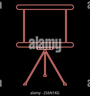 Neon business presentation board red color vector illustration flat style light image. Neon business presentation board red color vector illustration flat style image Stock Vector