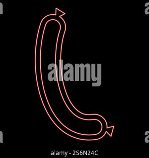 Neon sausage red color vector illustration flat style light image. Neon sausage red color vector illustration flat style image Stock Vector
