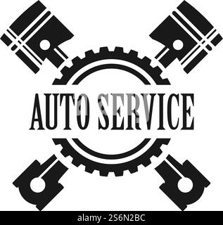 Piston auto service logo vector flat design Stock Vector