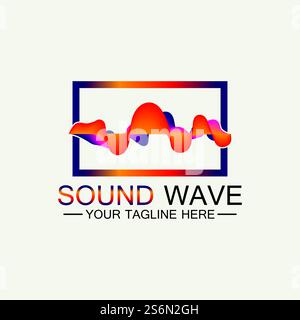 Multicolored abstract fluid sound wave logo Vector illustration design Stock Vector