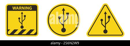 USB Icon Isolate On white Background,Vector Illustration Stock Vector