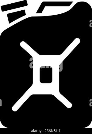 Fuel Canister Icon. Black Stencil Design. Vector Illustration. Stock Vector