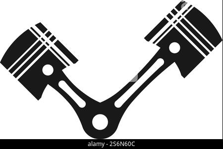 Piston auto service logo vector flat design Stock Vector