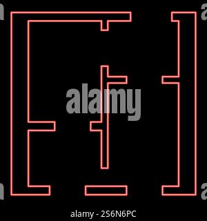 Neon flat project appartment red color vector illustration flat style light image. Neon flat project appartment red color vector illustration flat style image Stock Vector