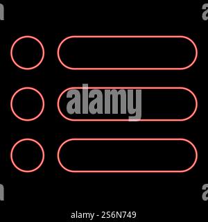Neon list red color vector illustration flat style light image. Neon list red color vector illustration flat style image Stock Vector