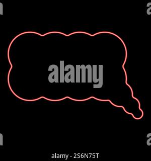 Neon comment red color vector illustration flat style light image. Neon comment red color vector illustration flat style image Stock Vector