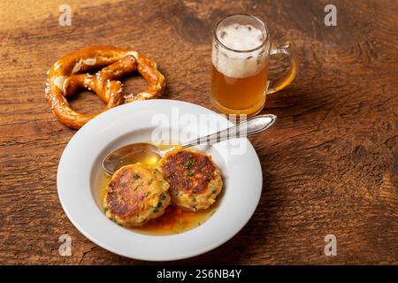 Bavarian cheese dumpling Stock Photo