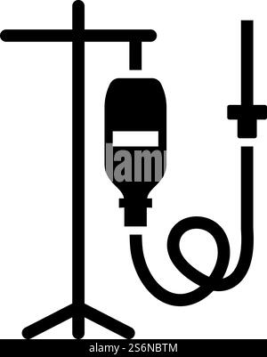 Drop Counter Icon. Black Stencil Design. Vector Illustration. Stock Vector