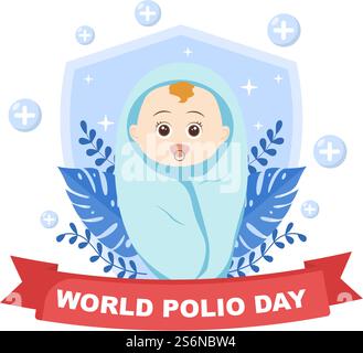 World Polio Day Background Which is Celebrated on October 24 Medicine to Life-Threatening Disease Caused by the Poliovirus. Vector Illustration Stock Vector