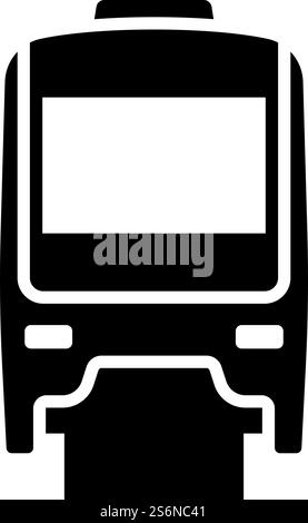 Monorail Icon. Black Stencil Design. Vector Illustration. Stock Vector