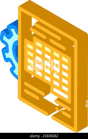 accounting working process erp isometric icon vector illustration Stock ...