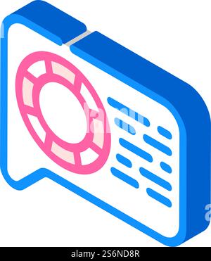 help and advice speech isometric icon vector. help and advice speech sign. isolated symbol illustration. help and advice speech isometric icon vector illustration Stock Vector