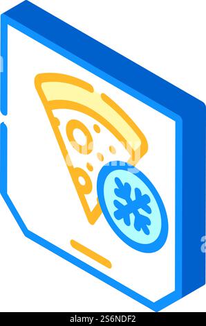 pizza frozen food isometric icon vector. pizza frozen food sign. isolated symbol illustration. pizza frozen food isometric icon vector illustration Stock Vector