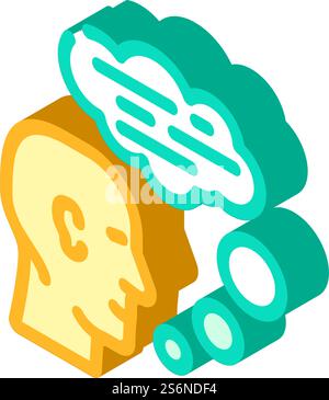 speaking human isometric icon vector. speaking human sign. isolated symbol illustration. speaking human isometric icon vector illustration Stock Vector