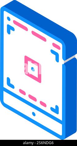 tablet photo camera app isometric icon vector. tablet photo camera app sign. isolated symbol illustration. tablet photo camera app isometric icon vector illustration Stock Vector