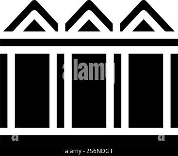 construction metallic material frame glyph icon vector illustration ...