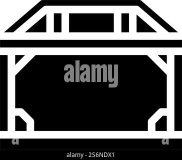 construction metallic material frame glyph icon vector illustration ...