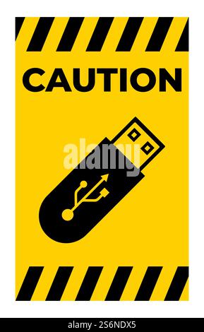 Do Not Use Flash Drive Symbol Sign Isolate On White Background,Vector Illustration Stock Vector