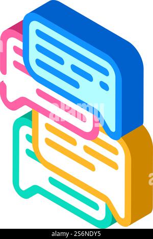 talk and discuss isometric icon vector. talk and discuss sign. isolated symbol illustration. talk and discuss isometric icon vector illustration Stock Vector