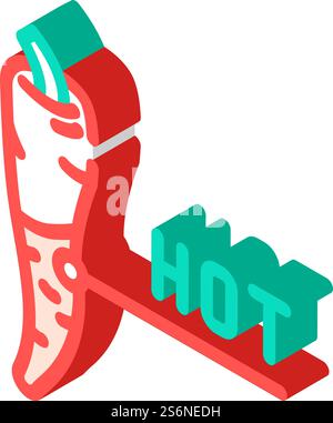 hot spice pepper isometric icon vector. hot spice pepper sign. isolated symbol illustration. hot spice pepper isometric icon vector illustration Stock Vector