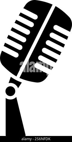Microphone Icon. Black Stencil Design. Vector Illustration Stock Vector ...