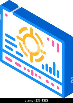 mesh with different data isometric icon vector. mesh with different data sign. isolated symbol illustration. mesh with different data isometric icon vector illustration Stock Vector