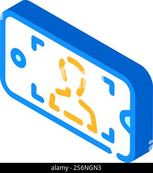 viewfinder for photographing on document isometric icon vector. viewfinder for photographing on document sign. isolated symbol illustration. viewfinder for photographing on document isometric icon vector illustration Stock Vector