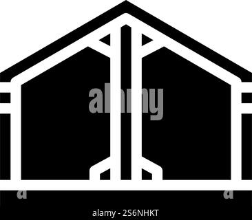 building metallic framework glyph icon vector illustration Stock Vector ...
