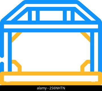 building metallic framework icon color illustration Stock Vector Image ...