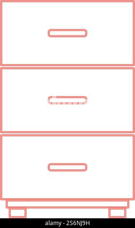 Neon cabinet red color vector illustration flat style light image. Neon cabinet red color vector illustration flat style image Stock Vector