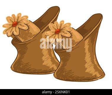 Paper towels with decorative flowers and flourishing, isolated container with vintage serviette. Textile for kitchen and dining, retro serving elements for noble receptions. Vector in flat style. Vintage serviette, container with paper towels Stock Vector