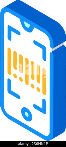 barcode scanner application isometric icon vector. barcode scanner application sign. isolated symbol illustration. barcode scanner application isometric icon vector illustration Stock Vector
