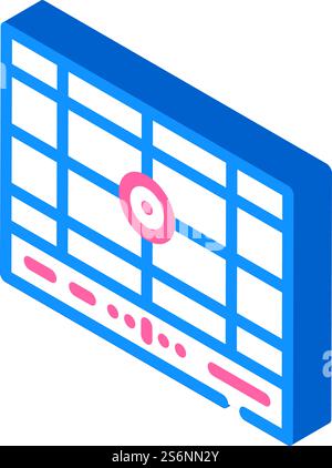 dividing grid isometric icon vector. dividing grid sign. isolated symbol illustration. dividing grid isometric icon vector illustration Stock Vector