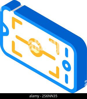 horizon level phone camera isometric icon vector. horizon level phone camera sign. isolated symbol illustration. horizon level phone camera isometric icon vector illustration Stock Vector