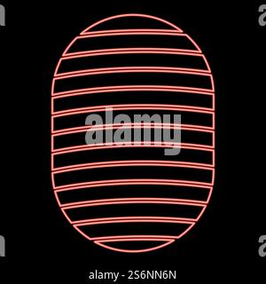 Neon fingerprint icon black color in circle outline vector illustration red color vector illustration flat style light image. Neon fingerprint icon black color in circle red color vector illustration flat style image Stock Vector