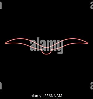 Neon bird red color vector illustration flat style light image. Neon bird red color vector illustration flat style image Stock Vector