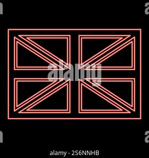 Neon flag united kingdom red color vector illustration flat style light image. Neon flag united kingdom red color vector illustration flat style image Stock Vector