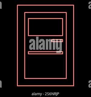Neon service terminal red color vector illustration flat style light image. Neon service terminal red color vector illustration flat style image Stock Vector